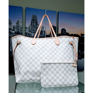 Handbag Louis Vuitton Neverfull Damier Azur GM 125095090
