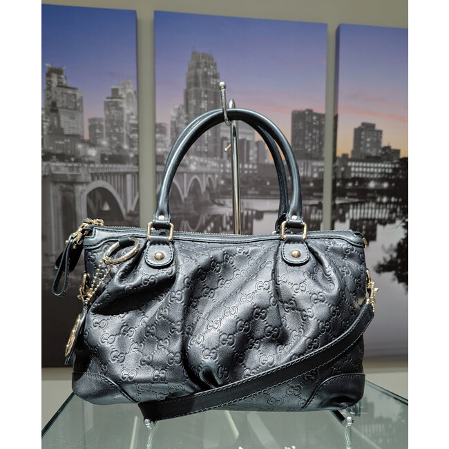 Handbag Gucci GG Signature Sukey Black Leather 125095094
