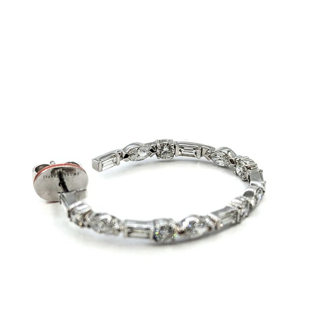 Earrings Ivanka Trump Inside/Outside Hoops 3.72ctw Round, Baguette & Marquise Diamonds 18kw 3mm 1.3x1.1" 8.37g 225090029