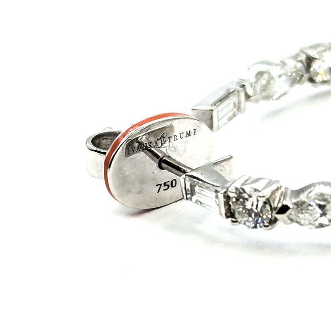 Earrings Ivanka Trump Inside/Outside Hoops 3.72ctw Round, Baguette & Marquise Diamonds 18kw 3mm 1.3x1.1" 8.37g 225090029