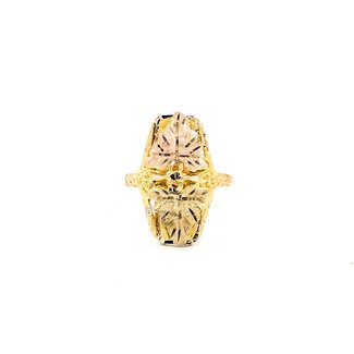 Ring Black Hills Gold Leaf Motif 10ktt 21mm Sz7 2.68g 125092035