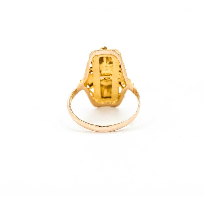 Ring Black Hills Gold Leaf Motif 10ktt 21mm Sz7 2.68g 125092035