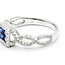 Ring .50ctw Round Diamonds .40ctw Blue Sapphire 14kw sz6.5 7.5mm 124060165