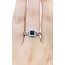 Ring .50ctw Round Diamonds .40ctw Blue Sapphire 14kw sz6.5 7.5mm 124060165