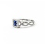 Ring .50ctw Round Diamonds .40ctw Blue Sapphire 14kw sz6.5 7.5mm 124060165