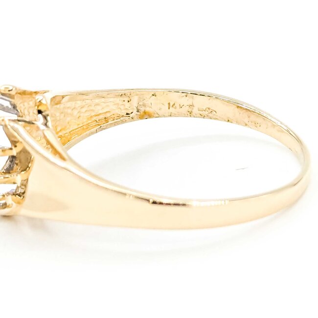 Ring 1980's .03ctw Single Cut Diamonds .18ct Purple Amethyst 14ky 11.5mm Sz10 3.21g 225090015