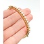 Bracelet Hinged Bangle 3.50mm Pearls 14ky 6.50" 10.10g 225070134