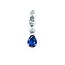 Pendant Dangle 1.65ctw Round, Marquise & Pear Diamonds 1.75ct Cornflower Blue Sapphire 18kw 2.25x.25" 5.67g 125090009