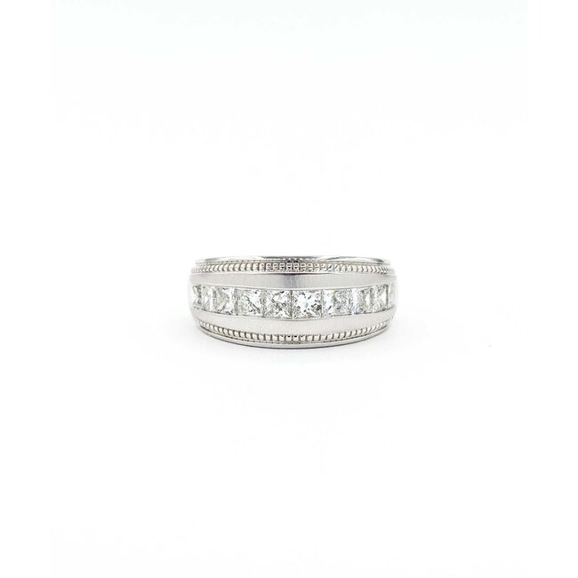 Ring Milgrain 2ctw Princess Diamonds 10kw 10.49mm Sz9.75 7.47g 125090053