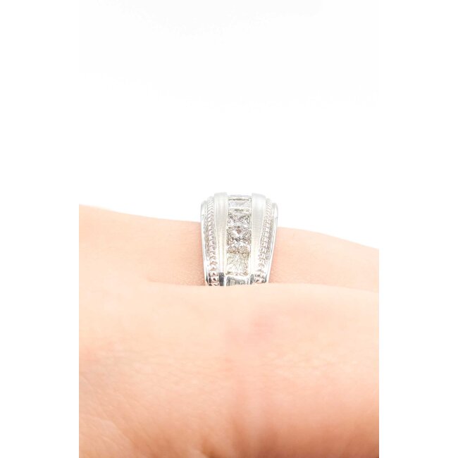 Ring Milgrain 2ctw Princess Diamonds 10kw 10.49mm Sz9.75 7.47g 125090053