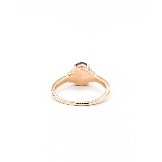 Ring Accented 0.05ctw Round Diamonds 1.70ct Purple Amethyst 10kr 2mm Sz8 2.65g 125090048
