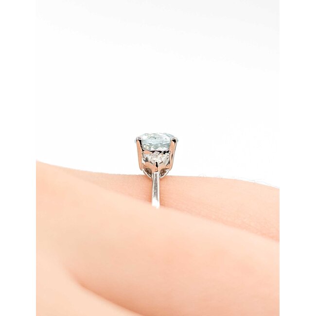 Ring Accented 0.10ctw Round Diamonds .75ct Aquamarine 14kw Sz6 1.76g 125090047