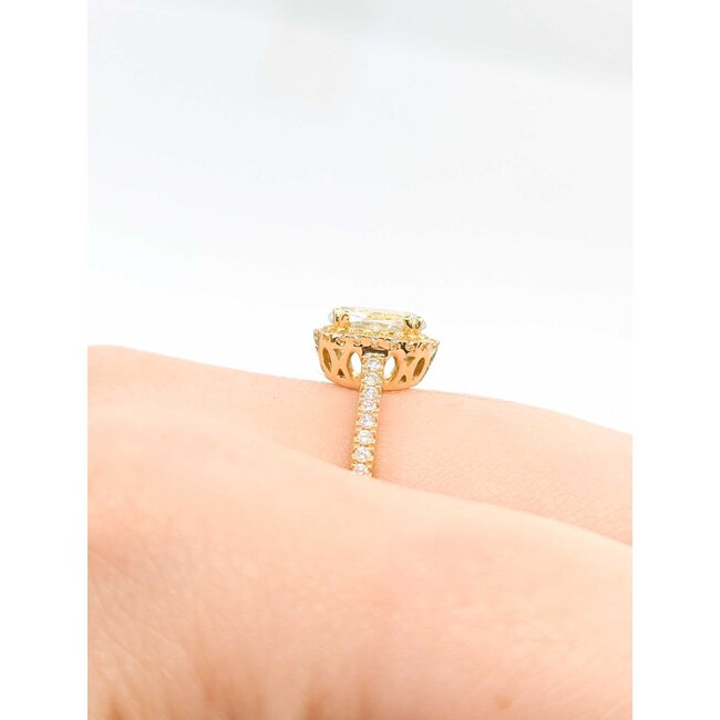 Ring Halo 0.29ctw Round Diamonds .98ct Aquamarine 14ky 10x8mm Halo Sz7 2.83g 125090046