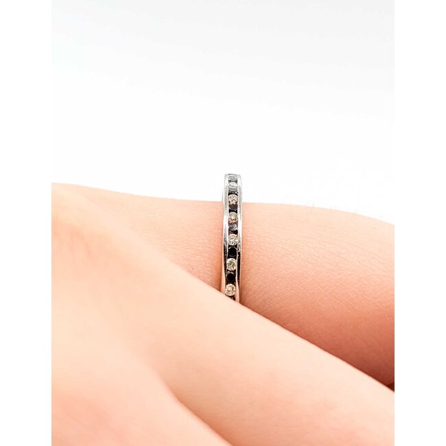 Ring Eternity 0.40ctw Round Diamonds 14kw 2mm Sz6 1.8g 125090043