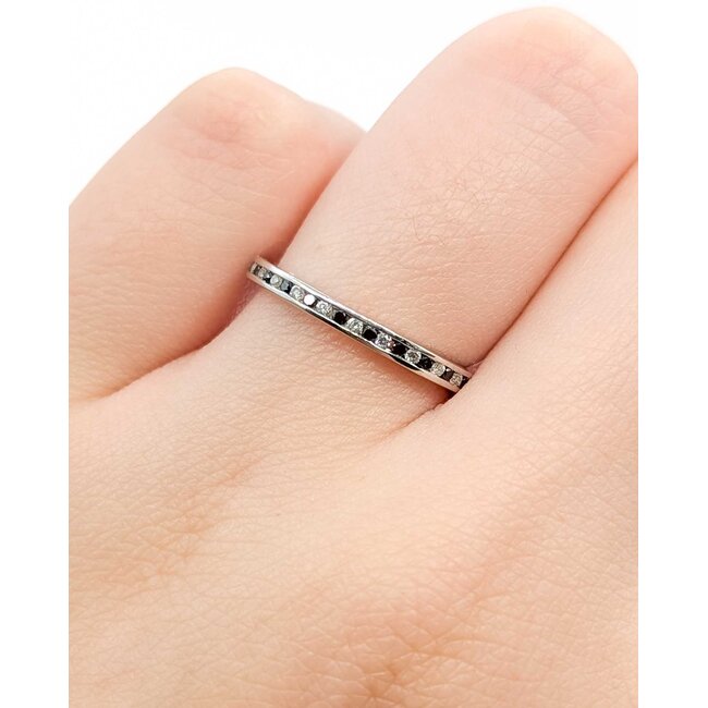 Ring Eternity 0.40ctw Round Diamonds 14kw 2mm Sz6 1.8g 125090043