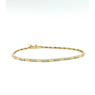 Bracelet Bar Link 0.5ctw Round Diamonds 14ky 1.8mm 7.25" 4.18g 125090036