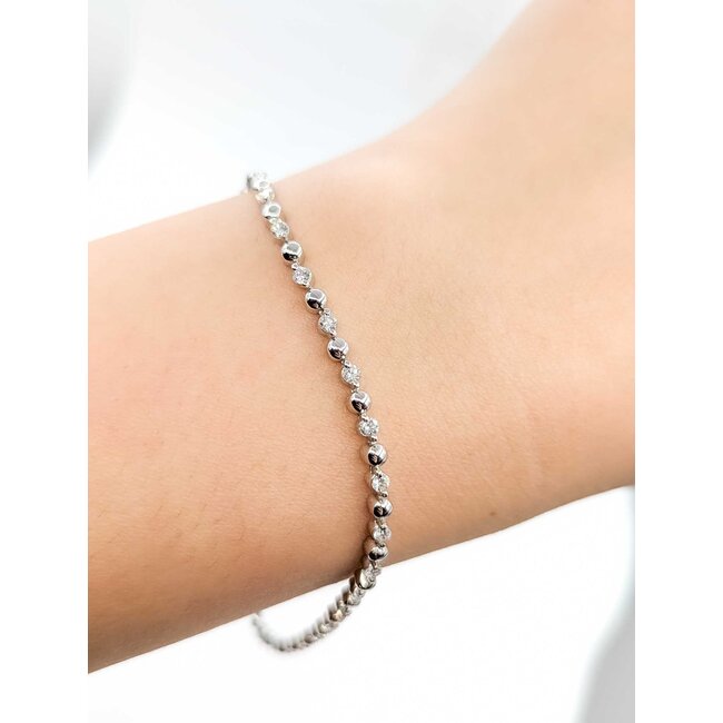 Bracelet Tennis 1ctw Round Diamonds 14kw 2.6mm 8" 7.23g 125090037