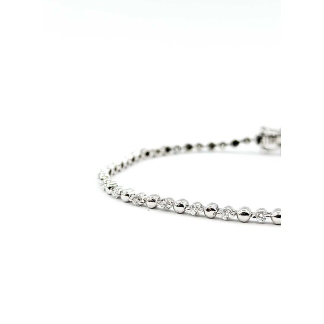 Bracelet Tennis 1ctw Round Diamonds 14kw 2.6mm 8" 7.23g 125090037