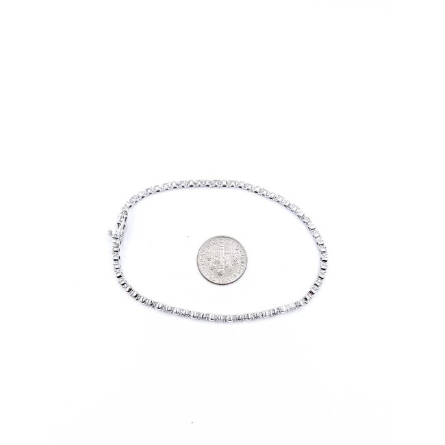 Bracelet Tennis 1ctw Round Diamonds 14kw 2.6mm 8" 7.23g 125090037