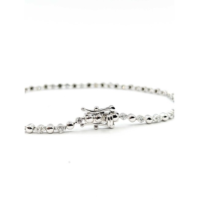 Bracelet Tennis 1ctw Round Diamonds 14kw 2.6mm 8" 7.23g 125090037