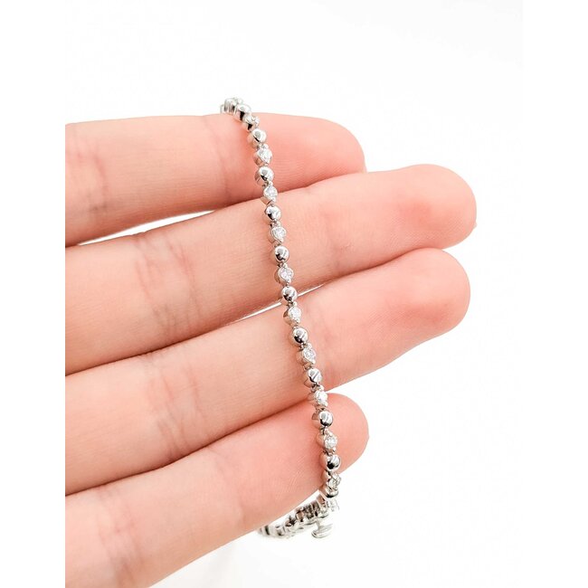 Bracelet Tennis 1ctw Round Diamonds 14kw 2.6mm 8" 7.23g 125090037