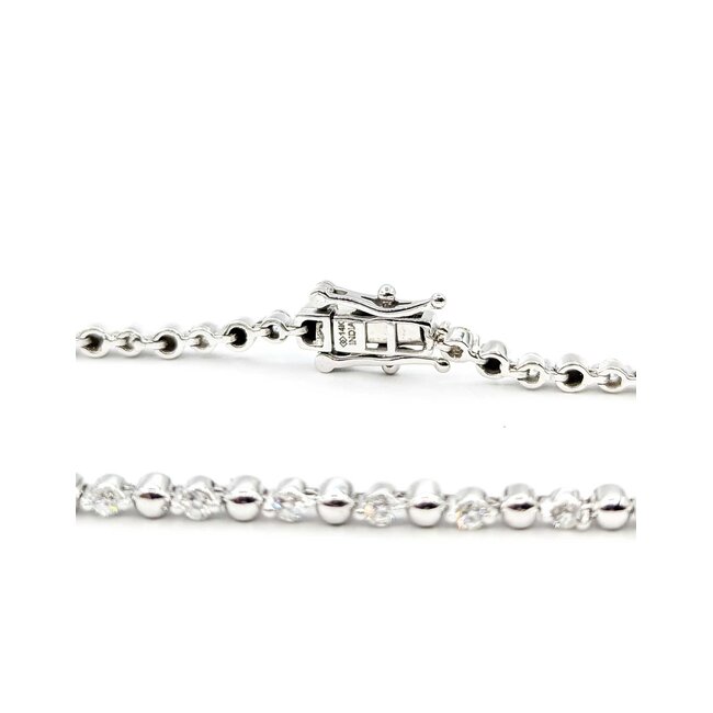 Bracelet Tennis 1ctw Round Diamonds 14kw 2.6mm 8" 7.23g 125090037