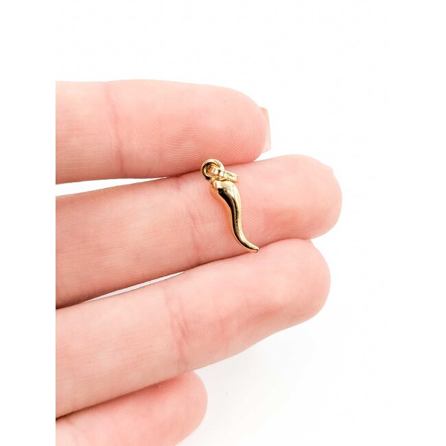 Pendant Italian Horn 14ky .75x.1" .73g 125092056