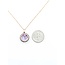 Pendant Halo 0.49ctw Round Diamonds 2.42ct Purple Amethyst 14kr .5" 18" 3.1g 125090050