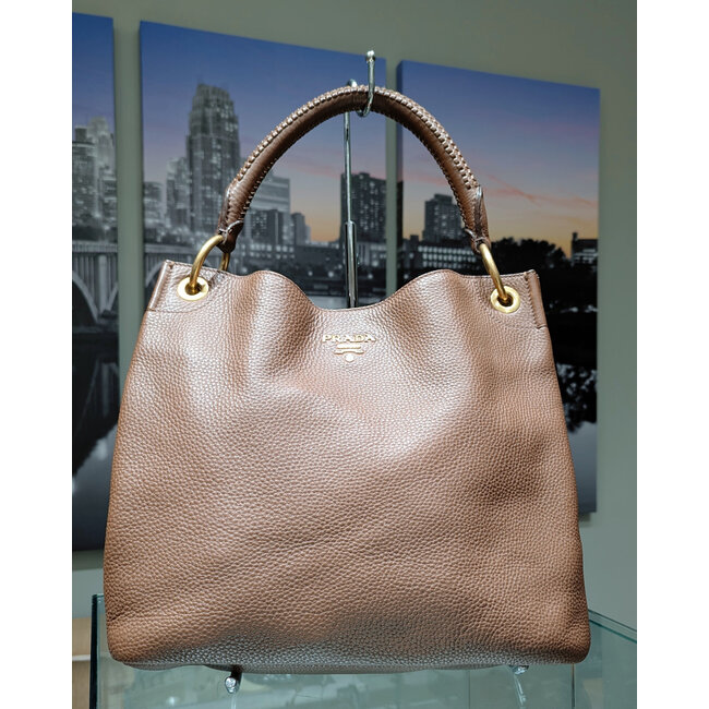 Handbag Louis Vuitton Prada Tote Brown Grain Leather 125105027