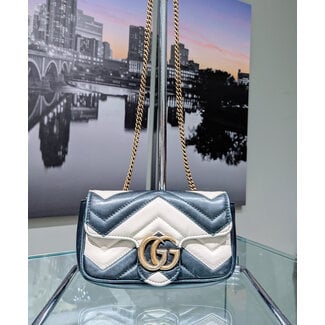 Handbag Gucci GG Marmont Mini Chain Black & White 125105036