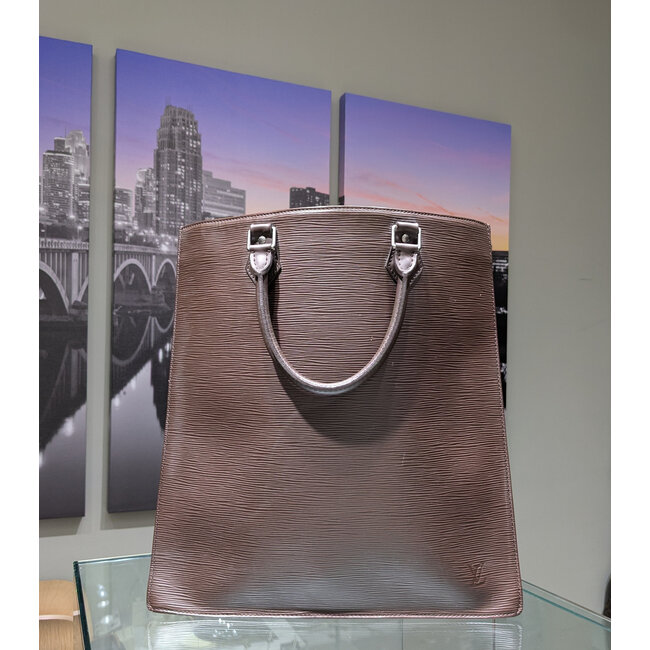 Handbag Louis Vuitton Sac Plat GM Epi Brown 125105019