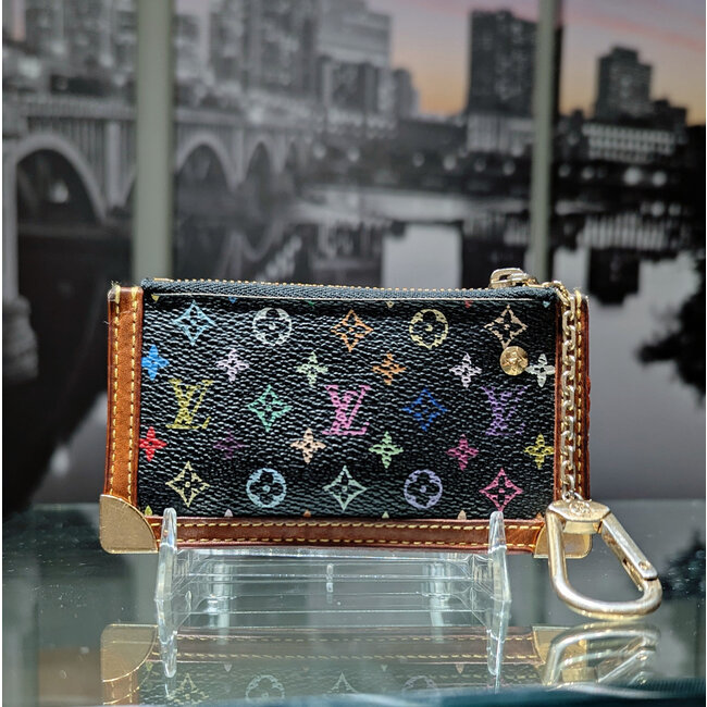 Handbag Louis Vuitton Key Chain Pouch Murakami Black 125105035