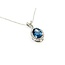 Pendant Halo 0.17ctw Round Diamonds 1.5ct London Blue Topaz 10kw .6x.4" 18" 1.84g 125090049