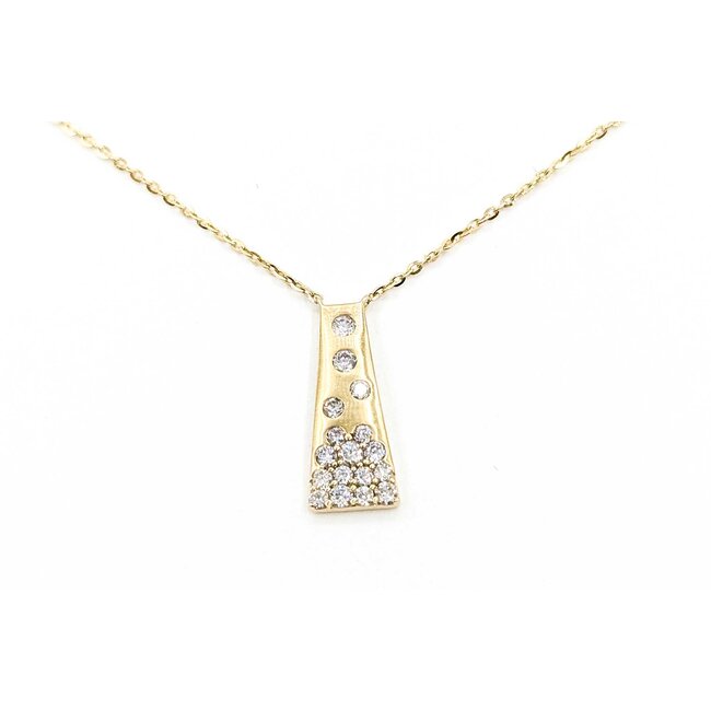 Necklace Bar 0.25ctw Round Diamonds 14ky .55x.25" 16-17-18" 1.73g 125090039