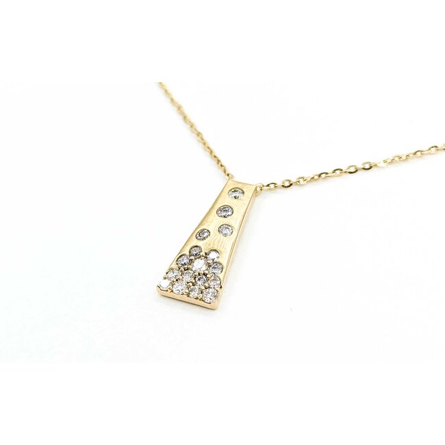 Necklace Bar 0.25ctw Round Diamonds 14ky .55x.25" 16-17-18" 1.73g 125090039