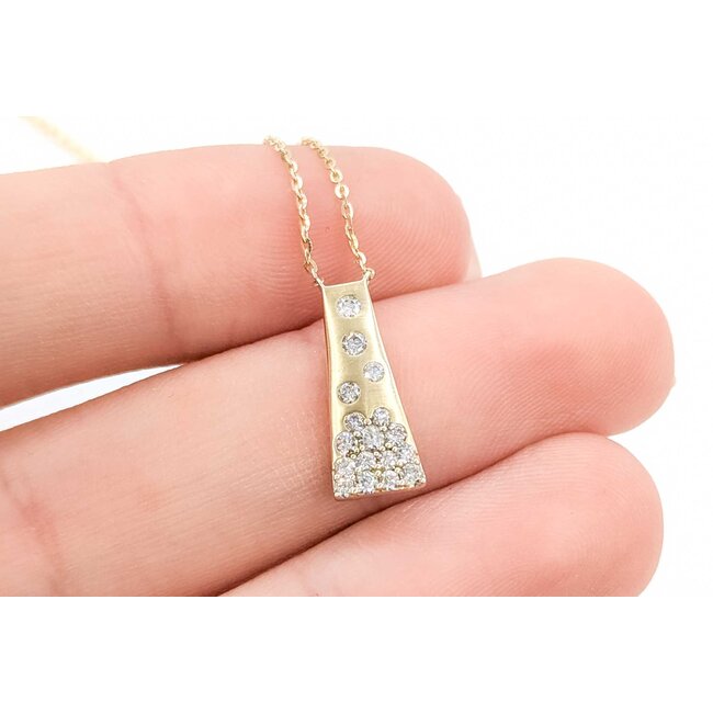 Necklace Bar 0.25ctw Round Diamonds 14ky .55x.25" 16-17-18" 1.73g 125090039