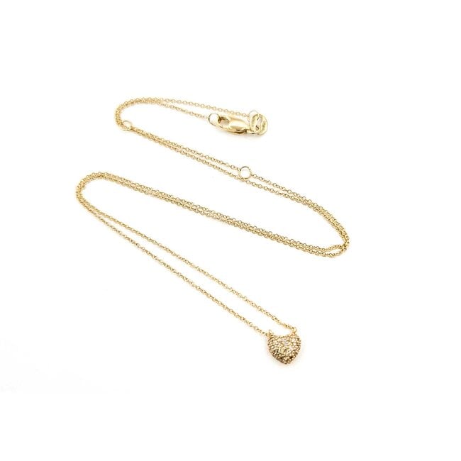 Necklace Heart 0.13ctw Round Diamonds 14ky .25x.25" 15-16-17" 1.36g 125090041