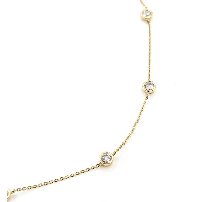 Necklace Station 1ctw Round Diamonds 14ky 4.2mm 15.5-16.5-17.5" 3.01g 125090040