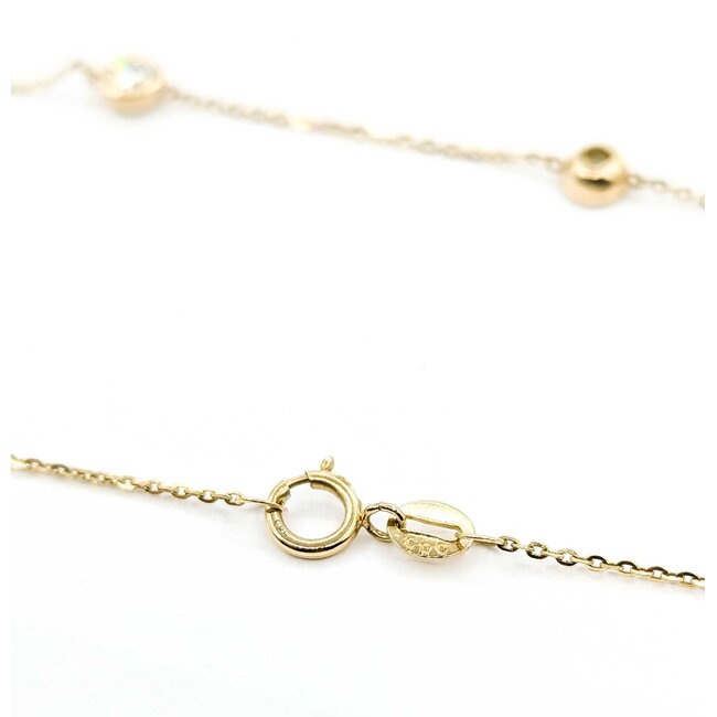 Necklace Station 1ctw Round Diamonds 14ky 4.2mm 15.5-16.5-17.5" 3.01g 125090040