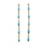 Earrings Stud .18ctw Round Diamonds 1.00ctw Turquoise 14ky 2.75x.12" 4.83g 225090038
