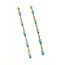 Earrings Stud .18ctw Round Diamonds 1.00ctw Turquoise 14ky 2.75x.12" 4.83g 225090038