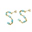 Earrings Stud .18ctw Round Diamonds 1.00ctw Turquoise 14ky 2.75x.12" 4.83g 225090038