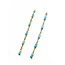 Earrings Stud .18ctw Round Diamonds 1.00ctw Turquoise 14ky 2.75x.12" 4.83g 225090038