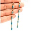 Earrings Stud .18ctw Round Diamonds 1.00ctw Turquoise 14ky 2.75x.12" 4.83g 225090038