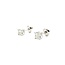Earrings Stud Screw Back .80ctw Princess Diamonds 14kw 4.2mm 1.11g 125100004