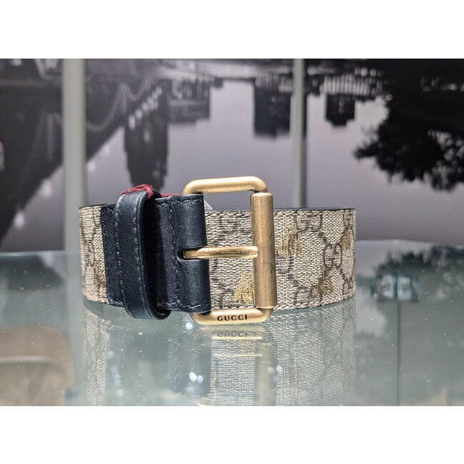Belt Gucci GG Supreme Monogram Bees 32" 125105057
