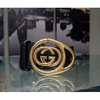 Belt Gucci Cinture GG Logo Pelle Nero Taglia 30" Black Leather 125105056