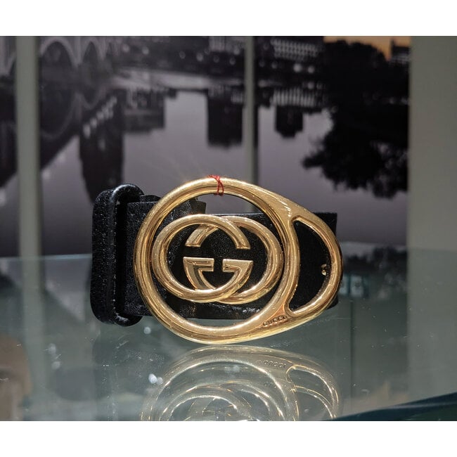 Belt Gucci Cinture GG Logo Pelle Nero Taglia 30" Black Leather 125105056