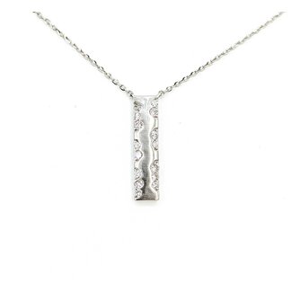 Necklace Bar 0.2ctw Round Diamonds 14kw .75x.2" 15.5-16.5-17.5" 1.96g 125090038