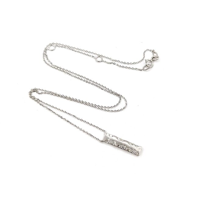 Necklace Bar 0.2ctw Round Diamonds 14kw .75x.2" 15.5-16.5-17.5" 1.96g 125090038